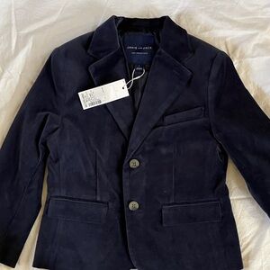 Janie and Jack navy blue velvet Blazer
